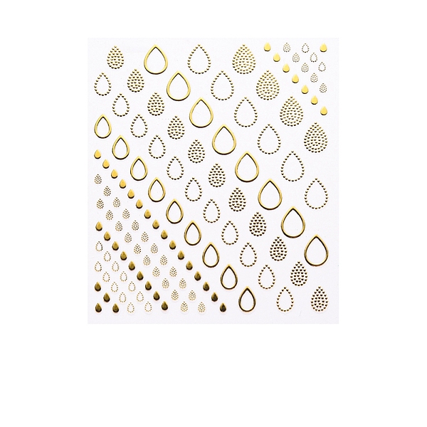 

PandaHall 3D Nail Art Stickers Decals, Gold Stamping, Self-adhesive, for Nail Tips Decorations, Teardrop Pattern, 90x77mm, Package Size...
