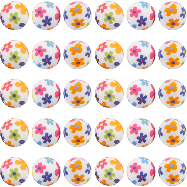 30Pcs Round With Fl… - image
