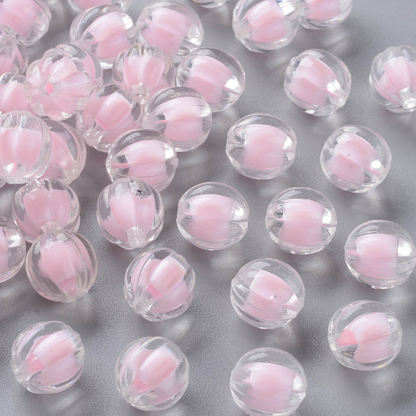 

PandaHall Transparent Acrylic Beads, Bead in Bead, Pumpkin, Pink, 11x11.5mm, Hole: 2mm, about 610pcs/500g Acrylic Pumpkin Pink