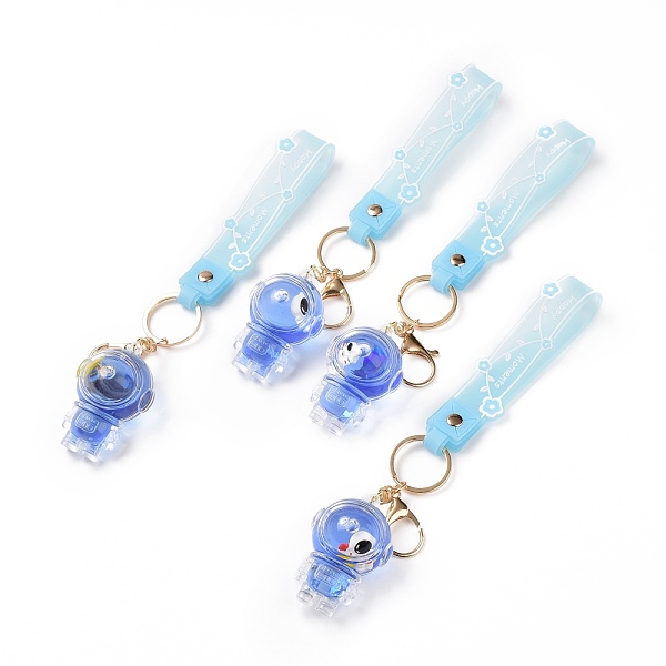 

PandaHall Acrylic Spaceman Keychain, with Light Gold Tone Alloy Lobster Claw Clasps, Iron Key Ring and PVC Plastic Tape, Royal Blue, 23cm...
