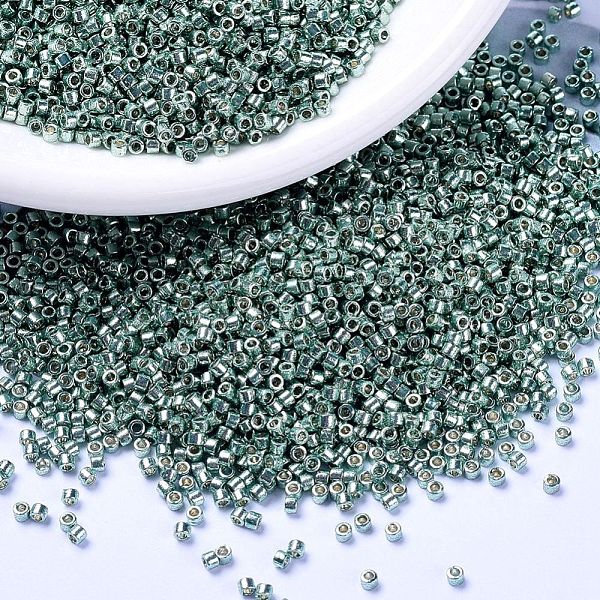 

PandaHall MIYUKI Delica Beads, Cylinder, Japanese Seed Beads, 11/0, (DB1846) Duracoat Galvanized Sea Foam, 1.3x1.6mm, Hole: 0.8mm, about..., Cyan