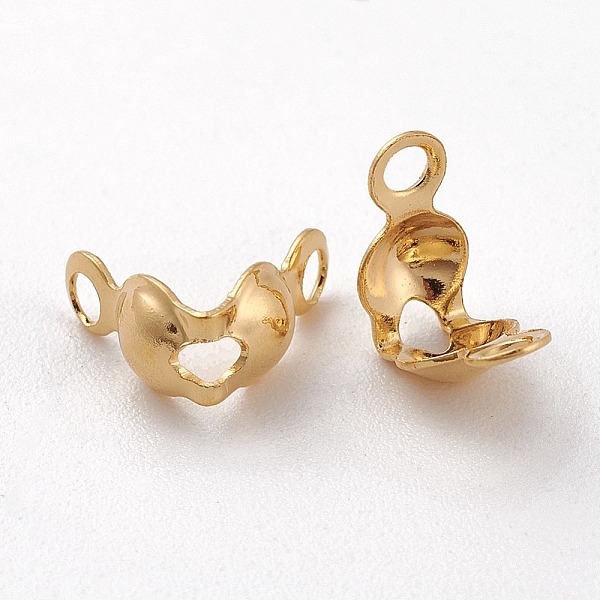 

PandaHall Long-Lasting Plated Brass Bead Tips, Calotte Ends, Clamshell Knot Cover, Real 18K Gold Plated, Nickel Free, 8x4x4mm, Hole: 1mm...