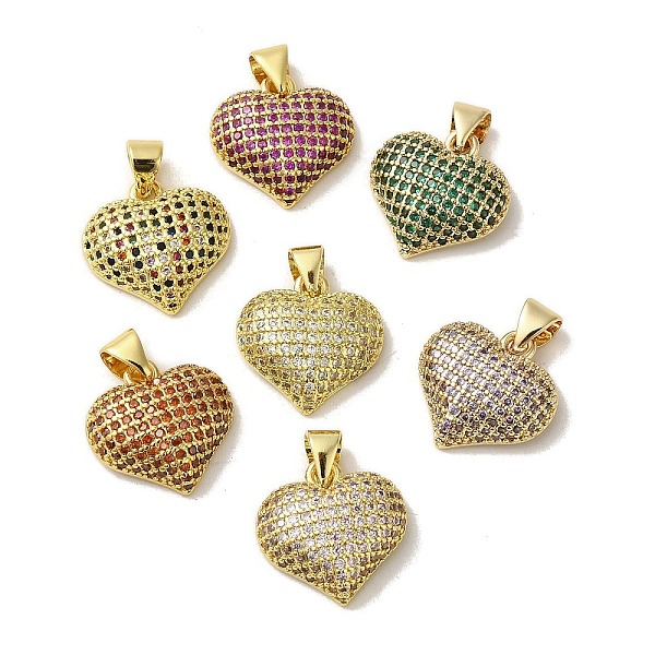 

PandaHall Brass Micro Pave Cubic Zirconia Pendants, Heart, Real 18K Gold Plated, 15x15x4.5mm, Hole: 4x3mm Brass+Cubic Zirconia Heart..., Multicolor
