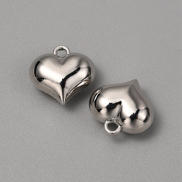 

PandaHall Alloy Charms, Puffed Heart Charms, Platinum, 12x12x6mm, Hole: 1.4mm Alloy Heart