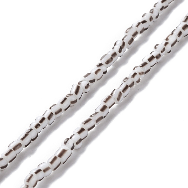 

PandaHall Handmade Lampwork Beads Strands, 2 Tone, Column, Coconut Brown, 4~5.5x2~4mm, Hole: 0.8mm, about 130pcs/strand, 14.96~15.75 inch...