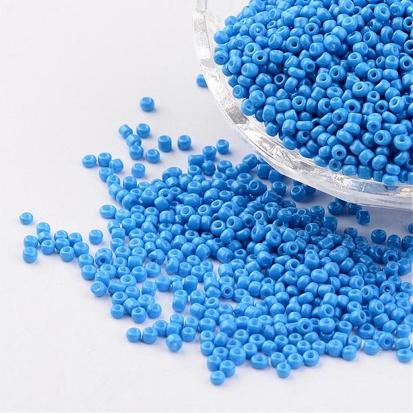 

PandaHall 12/0 1.5~2mm Baking Paint Glass Seed Beads Loose Spacer Beads, Dodger Blue Hole: 0.5~1mm, about 2890pcs/50g Glass Blue