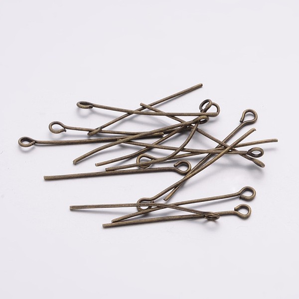 

PandaHall Iron Eye Pin, Cadmium Free & Nickel Free & Lead Free, Antique Bronze, 30x0.7mm, Hole: 2mm, about 8700~8800pcs/1000g Iron