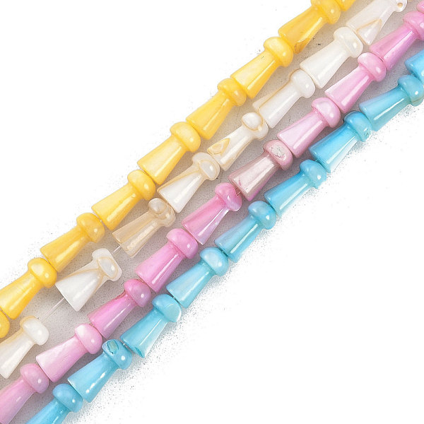 

PandaHall Natural Freshwater Shell Beads Strands, Mixed Dyed and Undyed, Mushroom, Mixed Color, 7.5x4mm, Hole: 0.7mm, about 50pcs/strand..., Multicolor