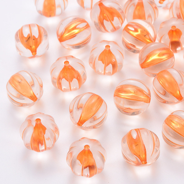 

PandaHall Transparent Acrylic Beads, Pumpkin, Orange, 17.5x16mm, Hole: 1.8mm, about 183pcs/500g Acrylic Pumpkin Orange