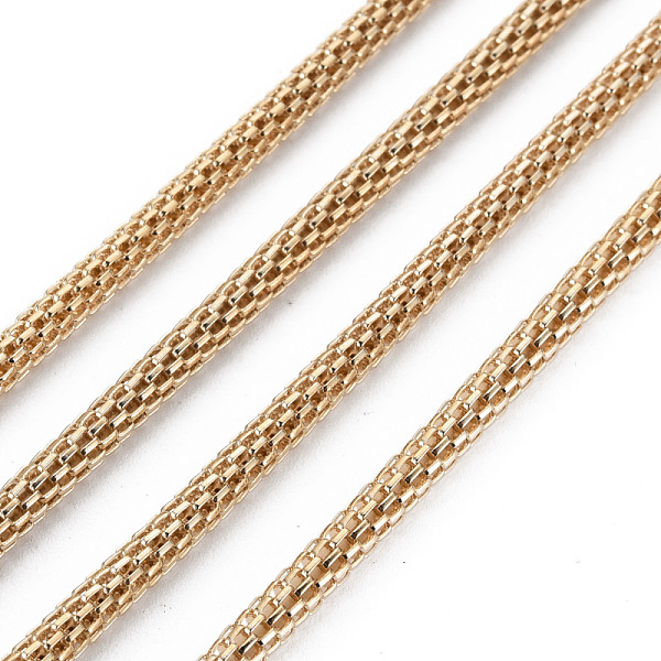 

PandaHall Electrophoresis Iron Popcorn Chains, Soldered, Moccasin, 1180x3mm Iron Orange