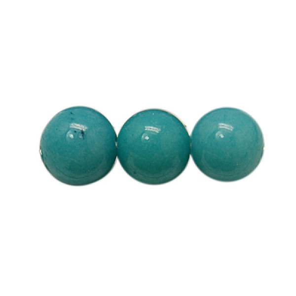 

PandaHall Natural Mashan Jade Beads Strands, Dyed, Round, Light Sea Green, 10mm, Hole: 1mm, about 40pcs/strand, 16 inch Mashan Jade Round