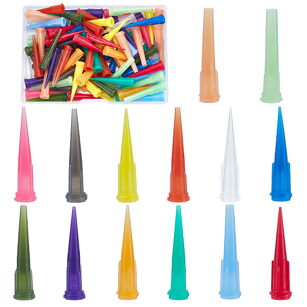 

PandaHall GORGECRAFT 14 Colors 112PCS Plastic Tapered Glue Liquid Dispenser Pinhead Blunt End Needle Tip Dispensing Fill Needles Dispensing..., Multicolor