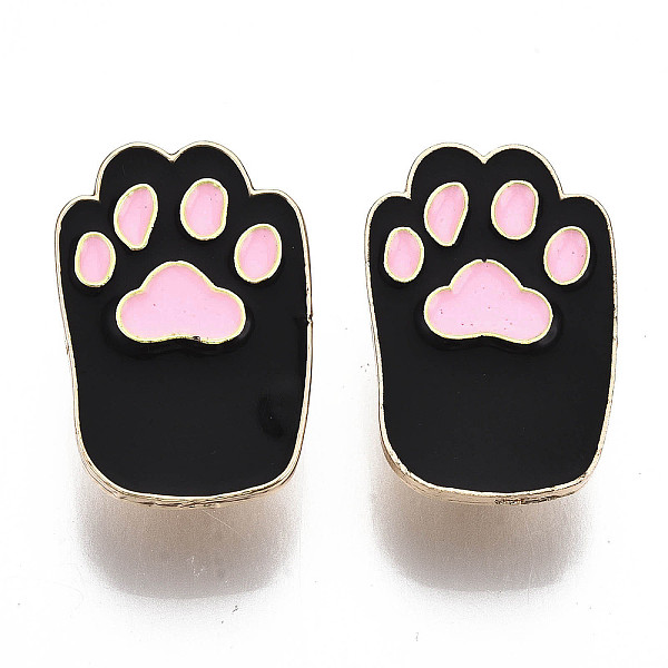 

PandaHall Alloy Brooches, Enamel Pin, with Brass Butterfly Clutches, Cat Paw Prints, Light Gold, Cadmium Free & Nickel Free & Lead Free..., Black