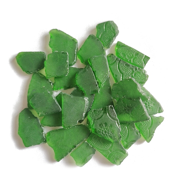 

PandaHall Glass Cabochons, Large Sea Glass, Tumbled Frosted Beach Glass for Arts & Crafts Jewelry, Irregular Shape, Green, 20~50mm, about...