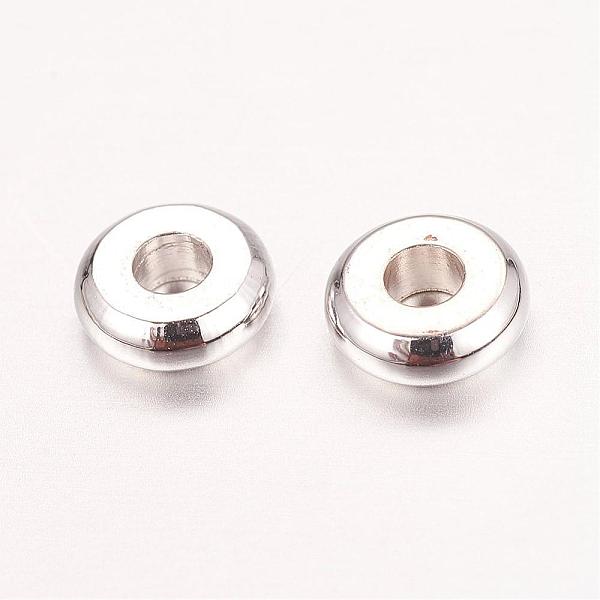 

PandaHall Real Platinum Plated Brass Spacer Beads, Nickel Free, Flat Round, 6x1.5mm, Hole: 2mm Brass Flat Round