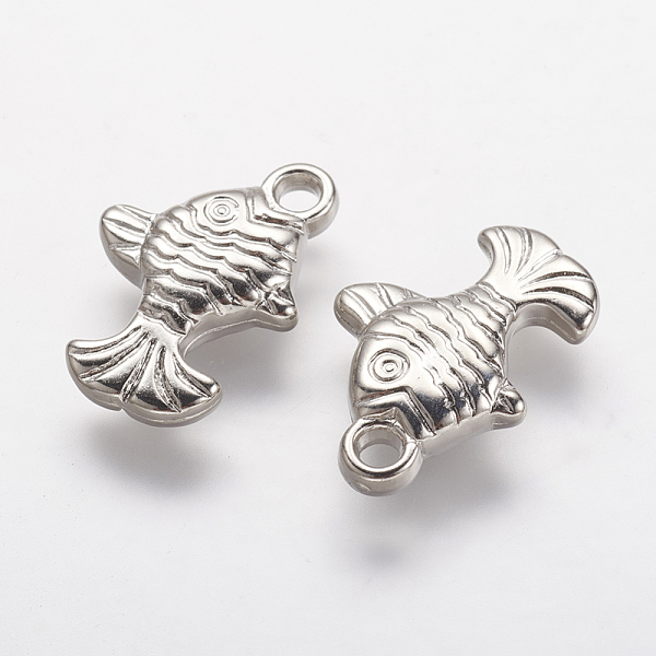 

PandaHall CCB Plastic Fish Pendants, Platinum, 20x14x4mm, Hole: 2mm Plastic Fish