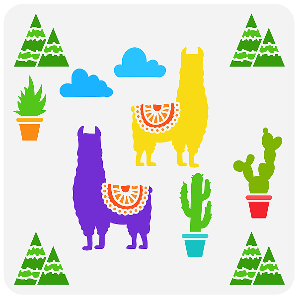 

PandaHall PET Hollow Out Drawing Painting Stencils, for DIY Scrapbook, Photo Album, Camel Pattern, 30x30cm Plastic Camel Shape