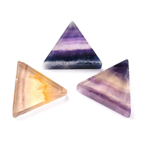 

PandaHall Natural Fluorite Beads, No Hole/Undrilled, for Wire Wrapped Pendant Making, Triangle, 24x27.5~28x6mm Fluorite Triangle