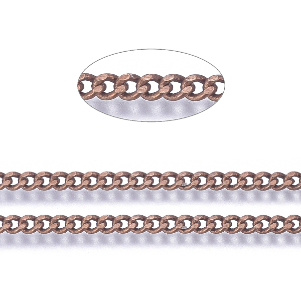 

PandaHall Brass Twisted Chains, Curb Chains, Diamond Cut, Unwelded, Faceted, with Spool, Oval, Lead Free & Nickel Free & Cadmium Free, Red...