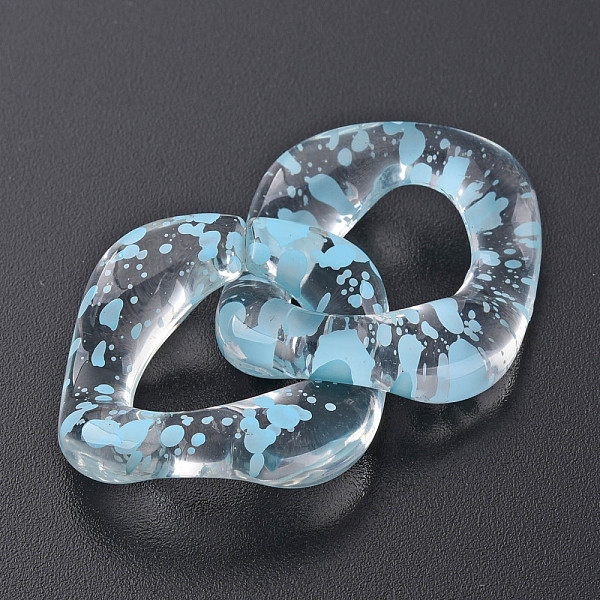 

PandaHall Transparent Acrylic Linking Rings, Quick Link Connectors, for Curb Chains Making, Twist Oval, Sky Blue, 31x29x7mm, Inner Diameter...