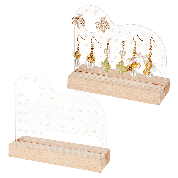 

PandaHall FINGERINSPIRE 2 Set 110 Holes Transparent Acrylic Earring Display Stand 11.9x5x11cm Arch Pattern Acrylic Display Holder Earring...