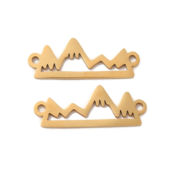

PandaHall 201 Stainless Steel Connector Charms, Hollow Mountain Links, Golden, 21.5x8x1mm, Hole: 1.4mm 201 Stainless Steel Others