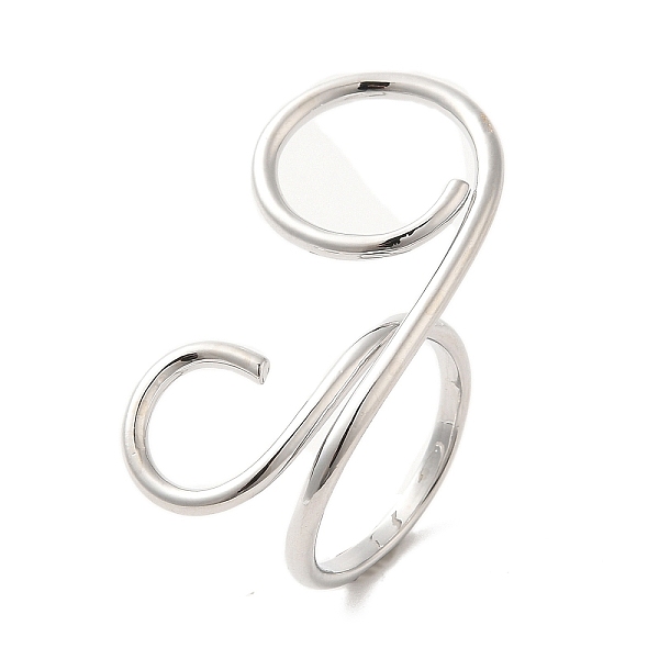 

PandaHall Brass Wire Open Cuff Rings, Double Rings, Platinum, US Size 7 1/4(17.5mm) Brass