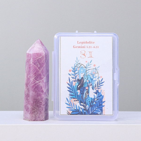 Point Tower Natural Lepidolite Healing Stone Wands