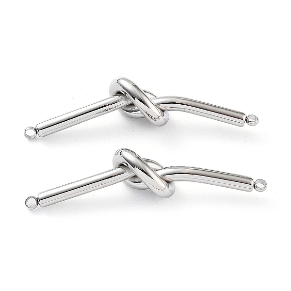 

PandaHall 201 Stainless Steel Connector Charms, Knot Links, Stainless Steel Color, 8.5x51x10mm, Hole: 2mm 201 Stainless Steel Others
