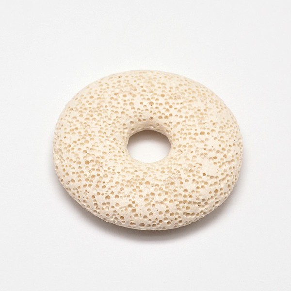 

PandaHall Natural Lava Rock Disc Big Pendants, Dyed, Beige, 50x11mm, Hole: 10mm Lava Rock Donut Yellow