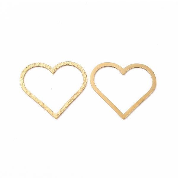 

PandaHall Ion Plating(IP) 304 Stainless Steel Linking Rings, Heart, Real 14K Gold Plated, 26.5x30x0.5mm, Inner Diameter: 18.5x26.5mm 304...