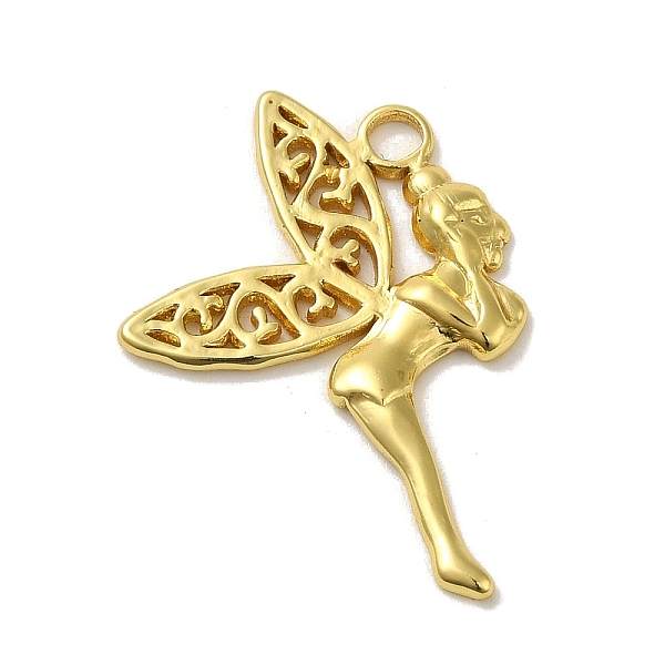 

PandaHall 304 Stainless Steel Pendants, Angel Charm, Real 18K Gold Plated, 30.5x22x2mm, Hole: 2.7mm 304 Stainless Steel Angel & Fairy