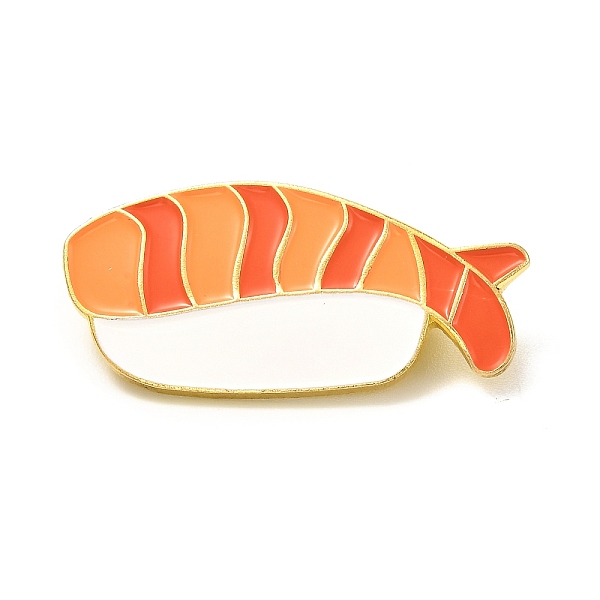 

PandaHall Sushi Enamel Pin, Cartoon Food Alloy Enamel Brooch for Backpack Clothes, Golden, Coral, 16x34x8mm Alloy+Enamel Red
