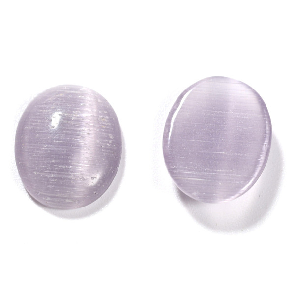 

PandaHall Cat Eye Cabochons, Oval, Lilac, 25x18x3~4mm Glass Oval Purple