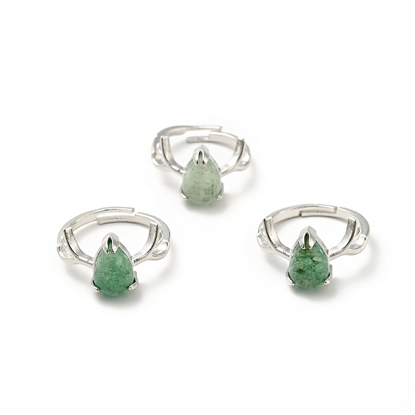 Gemstone Antler Adjustable Rings