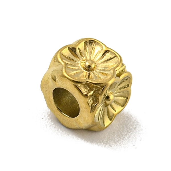 

PandaHall 304 Stainless Steel Beads, Cube with Flower, Golden, 5.5x5.5x5.5mm, Hole: 2.7mm 304 Stainless Steel Cube