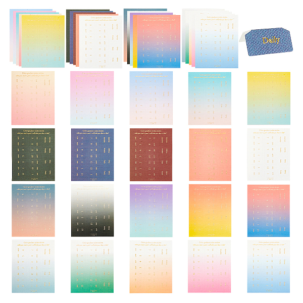 

PandaHall Olycraft 40Sheets 4 Style Paper Gradient Color Date Month Index Labels, Reading Sticky Note Tabs, Category Stickers, Mixed Color..., Multicolor