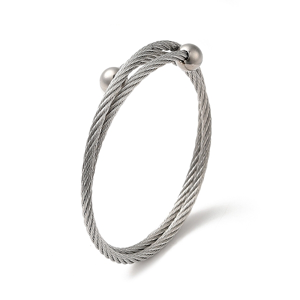 

PandaHall 304 Stainless Steel Double Layer Wrap Bangles, Torque Bangles, Stainless Steel Color, Wide: 0.3~1.1cm, Inner Diameter: 2-1/4 inch...