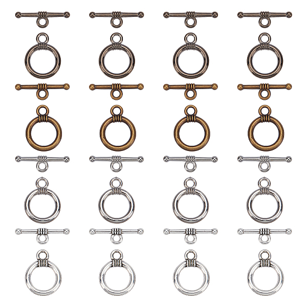 

PandaHall SUPERFINDINGS 120 Sets 4 Colors CCB Plastic Toggle Clasps, Ring, Mixed Color, Ring: 19x15x2mm, Hole: 3mm, Bar: 22x2mm, Hole: 2.5mm...