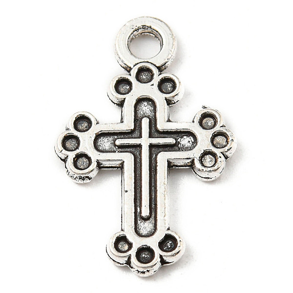 

PandaHall Tibetan Style Alloy Pendant Rhinestone Settings, Cross, Antique Silver, Fit for 1mm Rhinestone, 19x12x1.5mm, Hole: 1.8mm, about...