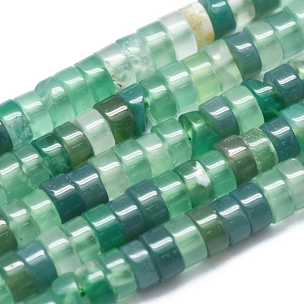 

PandaHall Natural Green Onyx Agate Beads Strands, Dyed, Flat Round/Disc, Green, 4x2mm, Hole: 0.7mm, about 160pcs/strand, 15.35 inch(39cm)...