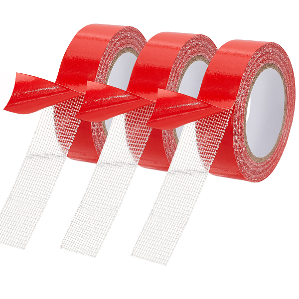 

PandaHall Plastic Double-Sided Adhesive Tape, Heavy Duty Traceless Tape, Waterproof Tape for Arts & Craft, Red, 18mm Plastic Red