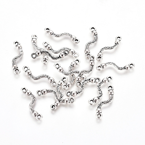PandaHall Tibetan Style Bar Links/Connectors, Lead Free and Cadmium Free, Antique Silver, 22.5x6x3mm, Hole: 1.5mm, about 1388pcs/817g Alloy...