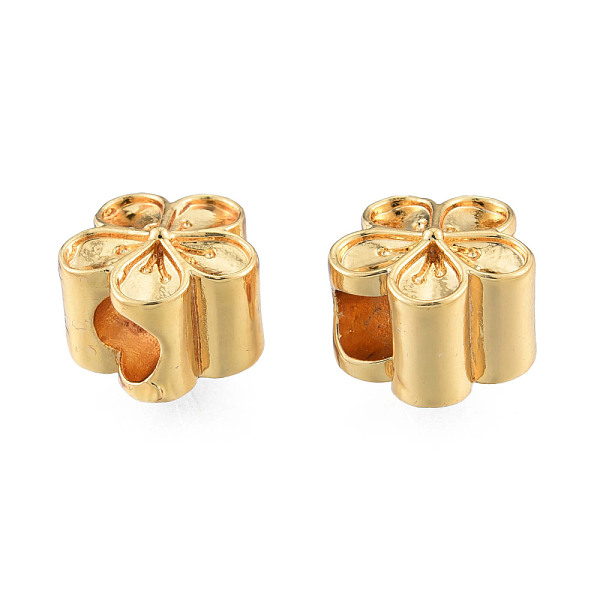 

PandaHall Brass European Beads, Nickel Free, Large Hole Beads, Flower, Real 18K Gold Plated, 10x10.5x8mm, Hole: 4mm Brass Flower