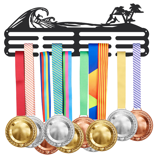 

PandaHall Fashion Iron Medal Hanger Holder Display Wall Rack, with Screws, Word Live Love Run, Sports Themed Pattern, 150x400mm Iron Sports