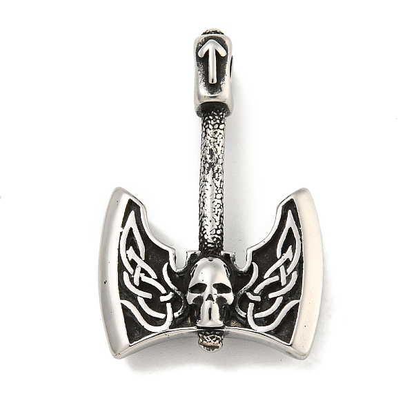 

PandaHall Viking 316 Surgical Stainless Steel Pendants, Axe with Skull Charm, Antique Silver, 38.5x25x8.5mm, Hole: 4.5mm 316 Surgical...