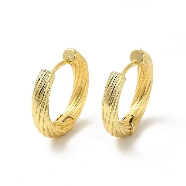 

PandaHall Rack Plating Brass Hinged Textured Hoop Earrings for Women, Cadmium Free & Nickel Free & Lead Free, Real 18K Gold Plated...