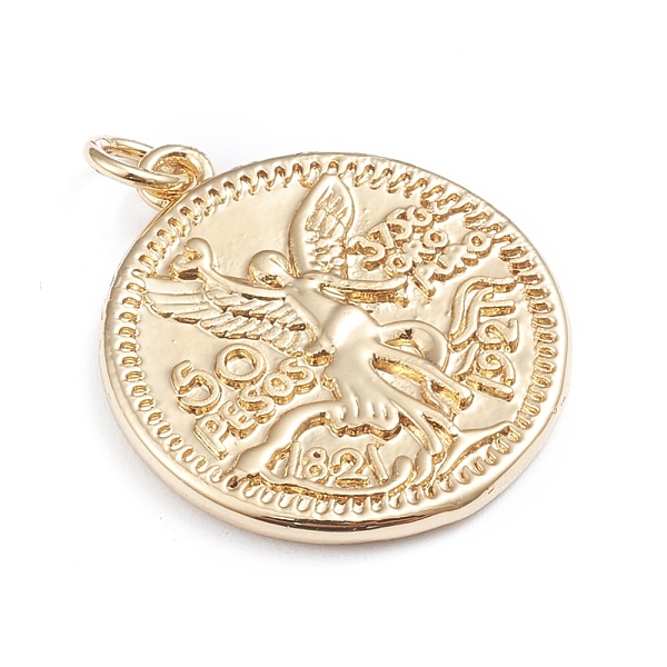 

PandaHall Brass Coin Pendants, with Jump Rings, Long-Lasting Plated, Flat Round & Angel & Word, Real 18K Gold Plated, 23x20.5x2mm, Hole: 3mm...