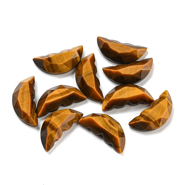 

PandaHall Natural Tiger Eye Butterfly Wing Cabochons, Faceted, 15x6.5~7x4~4.5mm Tiger Eye Butterfly