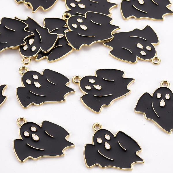 

PandaHall Rack Plating Eco-Friendly Alloy Enamel Pendants, Halloween Theme, Cadmium Free & Lead Free, Light Gold, Ghost, Black, 25x23x1mm...